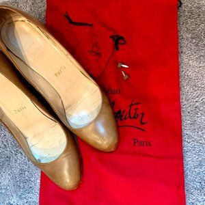 Christian Louboutin Camel Round-Toe Pumps